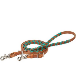 BRAIDED BARREL REINS TEAL