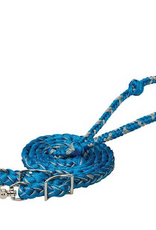 BRAIDED BARREL RACING REIN POLYESTER GRAY & BLUE