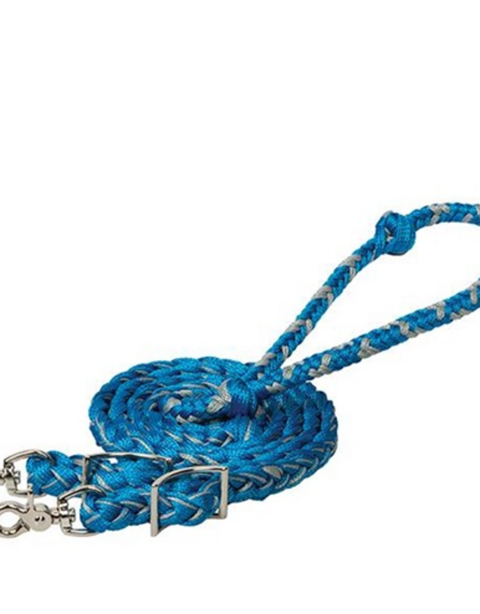 BRAIDED BARREL RACING REIN POLYESTER GRAY & BLUE