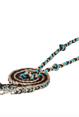 BRAIDED BARREL REINS POLYESTER BROWN,TAN, BLUE