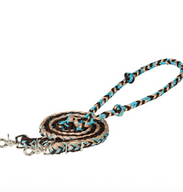 BRAIDED BARREL REINS POLYESTER BROWN,TAN, BLUE