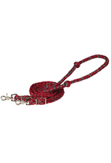 BRAIDED BARREL RACING REIN POLYESTER RED & GRAY