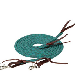 SPLIT REIN ECOLUXE BAMBOO 1/2X8' TEAL & GRAY