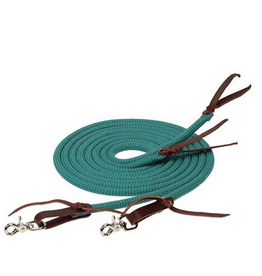 SPLIT REIN ECOLUXE BAMBOO 1/2X8' TEAL & GRAY