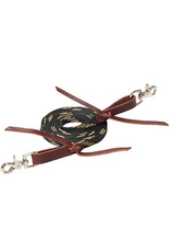 FLAT BRAIDED ROPER REINS WAXED BLACK/TAN