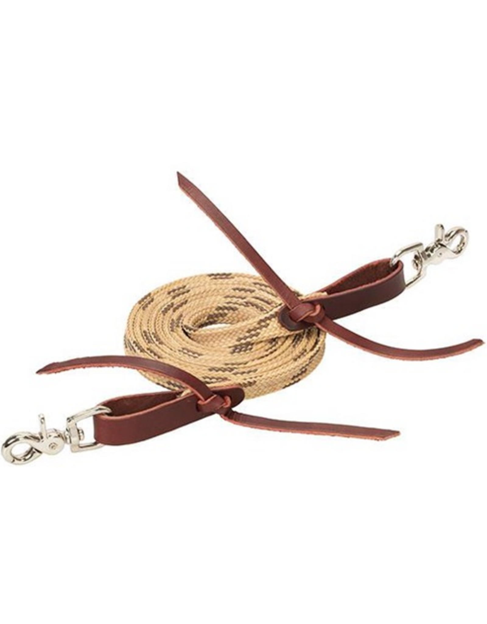 LAT BRAIDED ROPER REINS WAXED BROWN/TAN