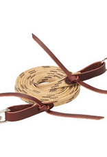 LAT BRAIDED ROPER REINS WAXED BROWN/TAN