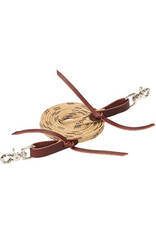 LAT BRAIDED ROPER REINS WAXED BROWN/TAN