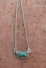 NECKLACE KINGMAN TURQ STONE BAR "BABY BAR"