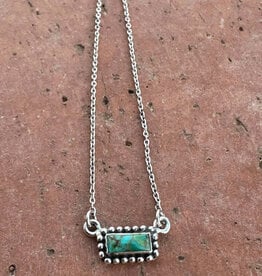 NECKLACE KINGMAN TURQ STONE BAR "BABY BAR"