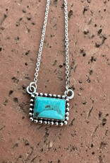 NECKLACE KINGMAN TURQ STONE BAR "PERFECT"