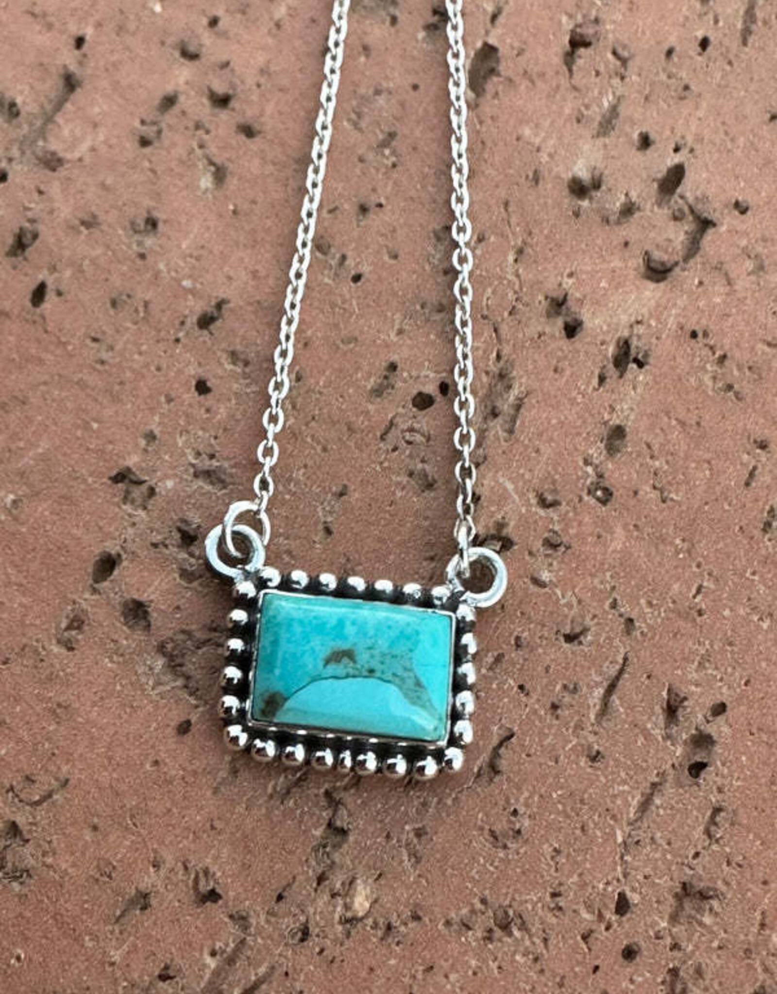 NECKLACE KINGMAN TURQ STONE BAR "PERFECT"