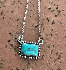 NECKLACE KINGMAN TURQ STONE BAR "PERFECT"