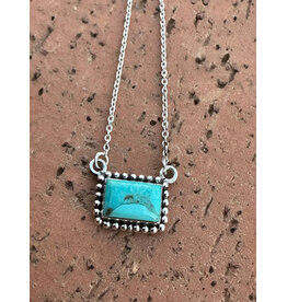 NECKLACE KINGMAN TURQ STONE BAR "PERFECT"