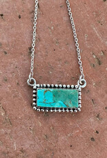 NECKLACE KINGMAN TURQ STONE BAR "GRANDE BAR"
