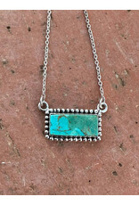 NECKLACE KINGMAN TURQ STONE BAR "GRANDE BAR"