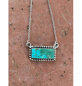 NECKLACE KINGMAN TURQ STONE BAR "GRANDE BAR"