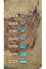 NECKLACE KINGMAN TURQ STONE BAR "GRANDE BAR"