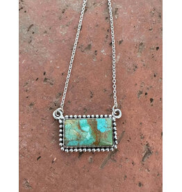NECKLACE KINGMAN TURQ STONE BAR "EL CAMINO"