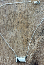 NECKLACE STERLING SILVER WHITE BUFFALO BAR