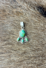 PENDANT STERLING SILVER KINGMAN TURQUOISE OVAL
