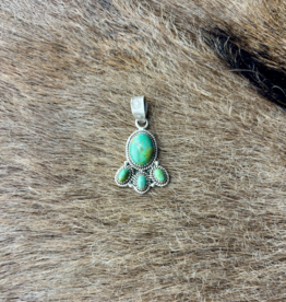 PENDANT STERLING SILVER KINGMAN TURQUOISE OVAL
