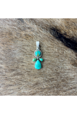 PENDANT STERLING SILVER KINGMAN TURQUOISE TEARDROP