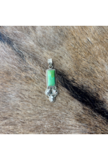 PENDANT STERLING SILVER KINGMAN TURQUOISE & WILD HORSE