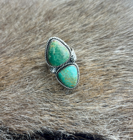 RING STERLING SILVER MANTIS TURQUOISE ADJUSTABLE