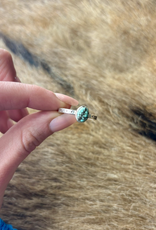 RING BAND STERLING SILVER ADJUSTABLE STACKER W/ TURQUOISE OVAL STONE