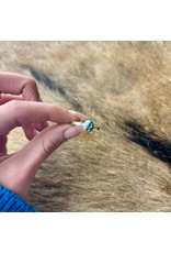 RING BAND STERLING SILVER ADJUSTABLE STACKER W/ TURQUOISE OVAL STONE
