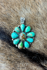 PENDANT TURQUOISE STERLING SILVER MANTIS