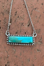 NIZHONI TRADERS LLC NECKLACE KINGMAN TURQ STONE BAR "GORDO BAR"