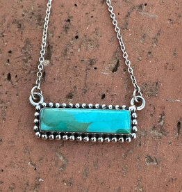 NIZHONI TRADERS LLC NECKLACE KINGMAN TURQ STONE BAR "GORDO BAR"