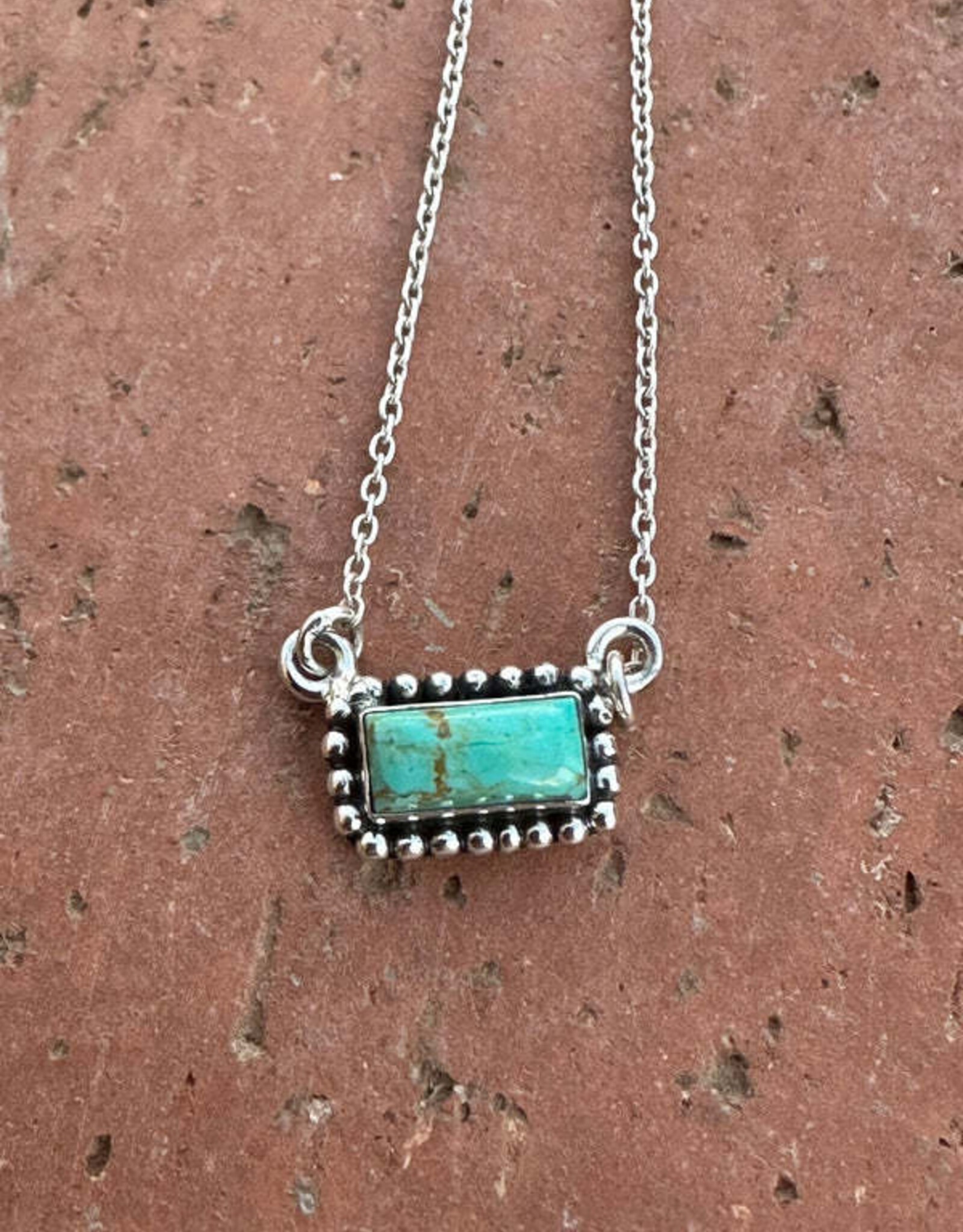 NIZHONI TRADERS LLC NECKLACE KINGMAN TURQ STONE "DANCE BAR"