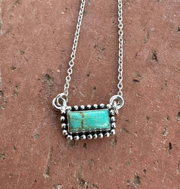 NIZHONI TRADERS LLC NECKLACE KINGMAN TURQ STONE "DANCE BAR"