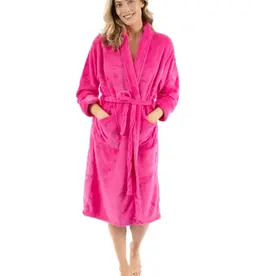 LEVERET PAJAMAS ROBE HOT PINK FLEECE