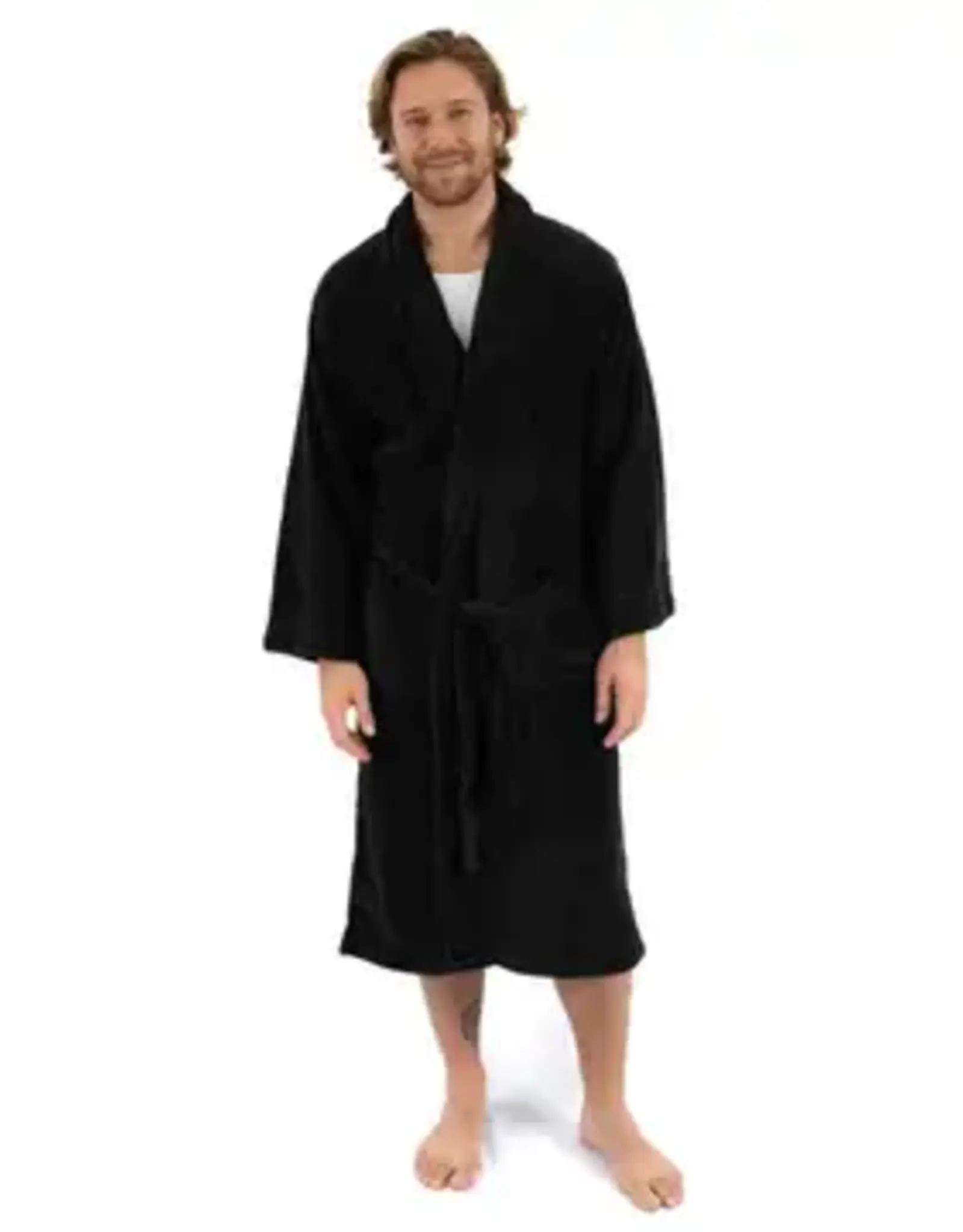 LEVERET PAJAMAS ROBE BLACK FLEECE