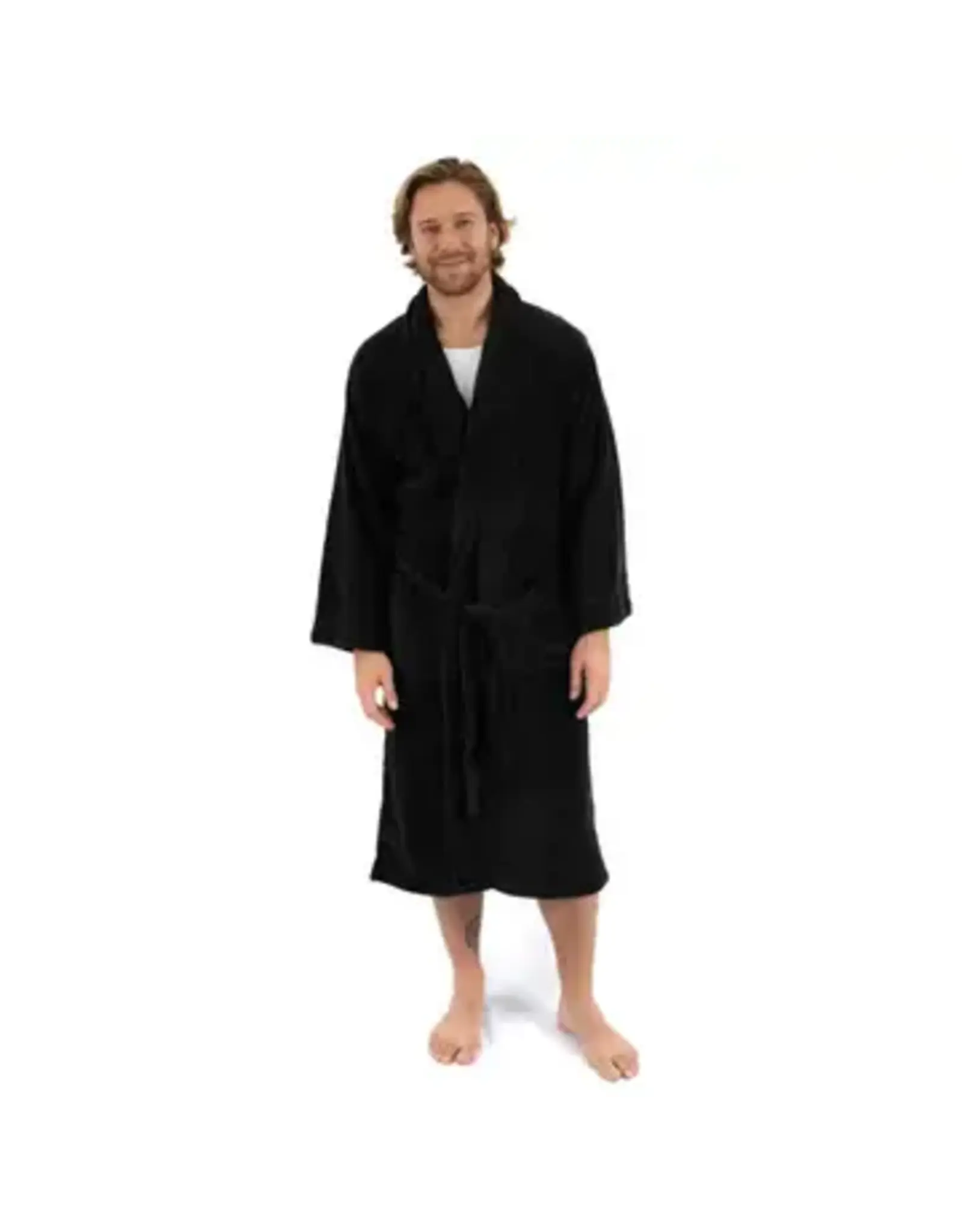 LEVERET PAJAMAS ROBE BLACK FLEECE