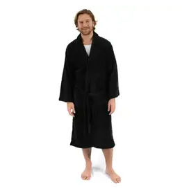 LEVERET PAJAMAS ROBE BLACK FLEECE