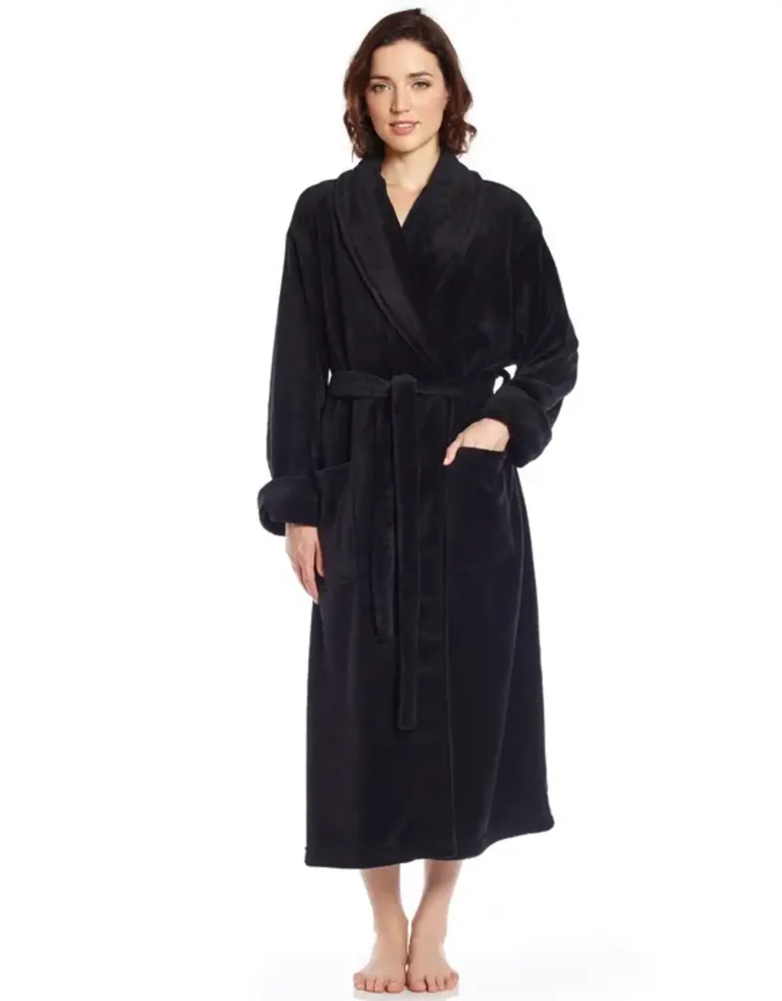 LEVERET PAJAMAS ROBE BLACK FLEECE