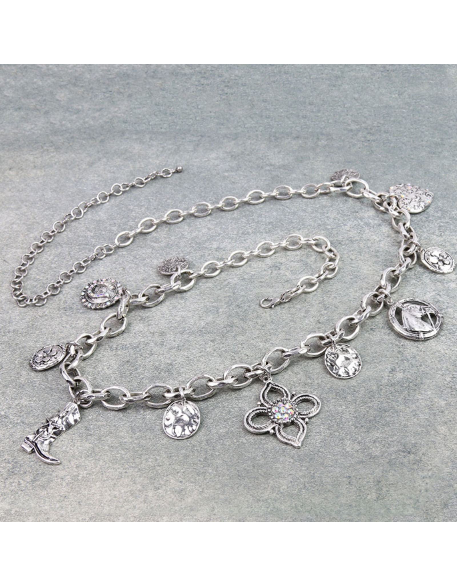 WESTERN FLOWER MULTI CHARM BELT