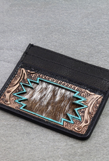 WESTERN TOOLED LEATHER CARD HOLDER BLACK