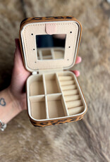 WESTERN TRAVEL CASE JEWELRY CASE LEOPARD WITH TURQ CONCHO