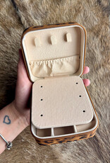 WESTERN TRAVEL CASE JEWELRY CASE LEOPARD WITH TURQ CONCHO