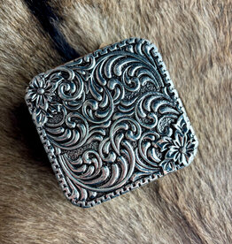 TRAVEL JEWELRY BOX LEATHER METAL PLATED FLORAL