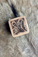 WESTERN TRAVEL JEWELRY CASE GENUINE TOOLED LEATHER