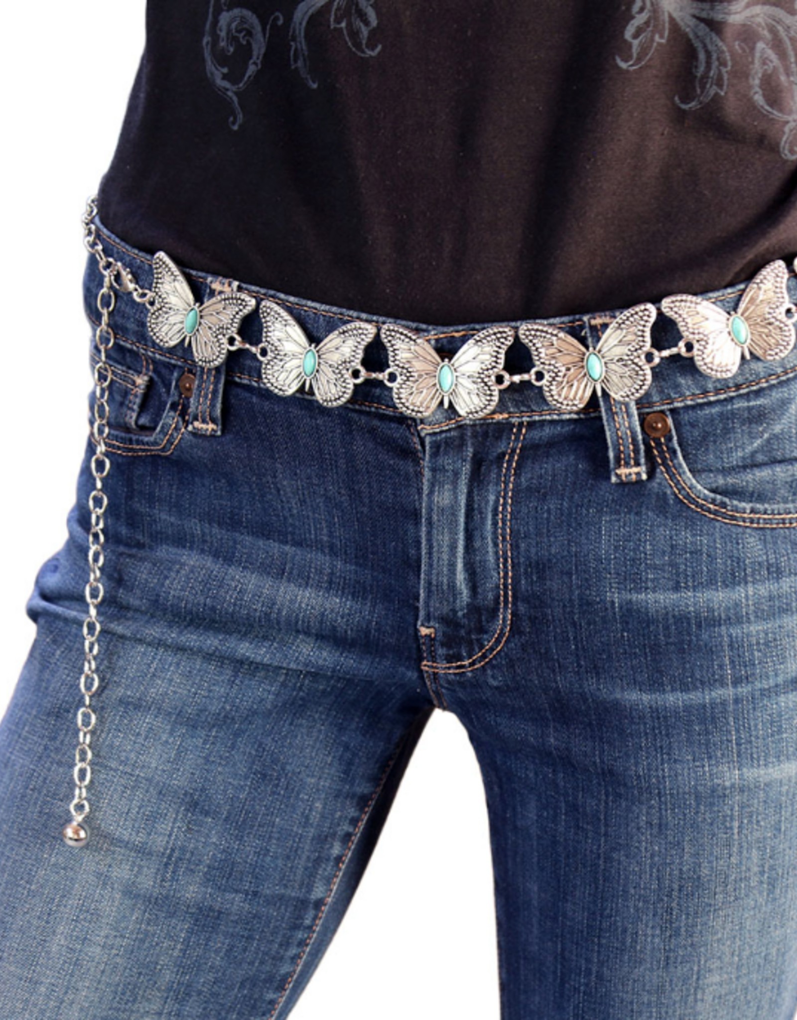 CONCHO BELT WOMENS WESTERN BUTTERFLY