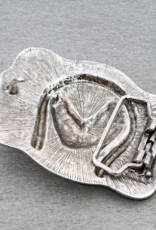 METAL HORSE BELT BUCKLE SILVER