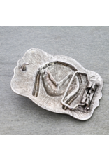 METAL HORSE BELT BUCKLE SILVER